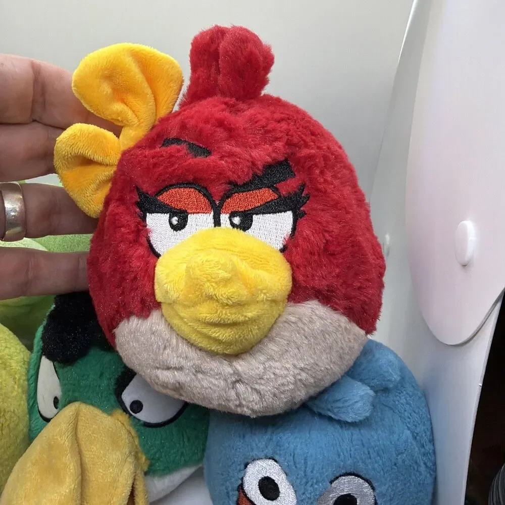 Lot Of 7 Angry Bird Plushies- 5 Inches Tall- Please Read